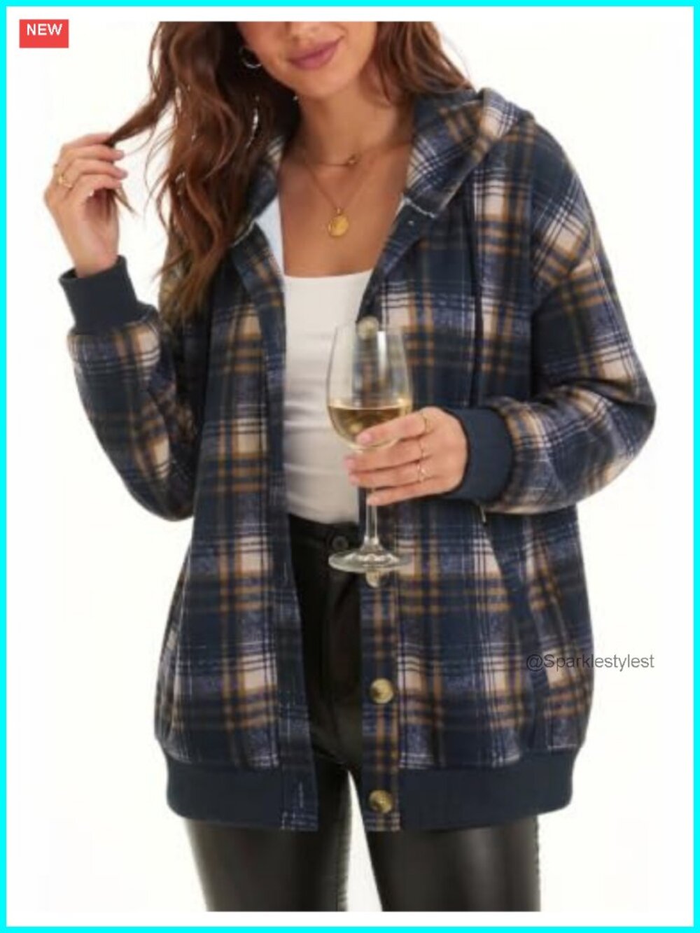 Zeagoo Women's Button Front Hooded Sweatshirt with Pockets Comfy Fleece Hoodie